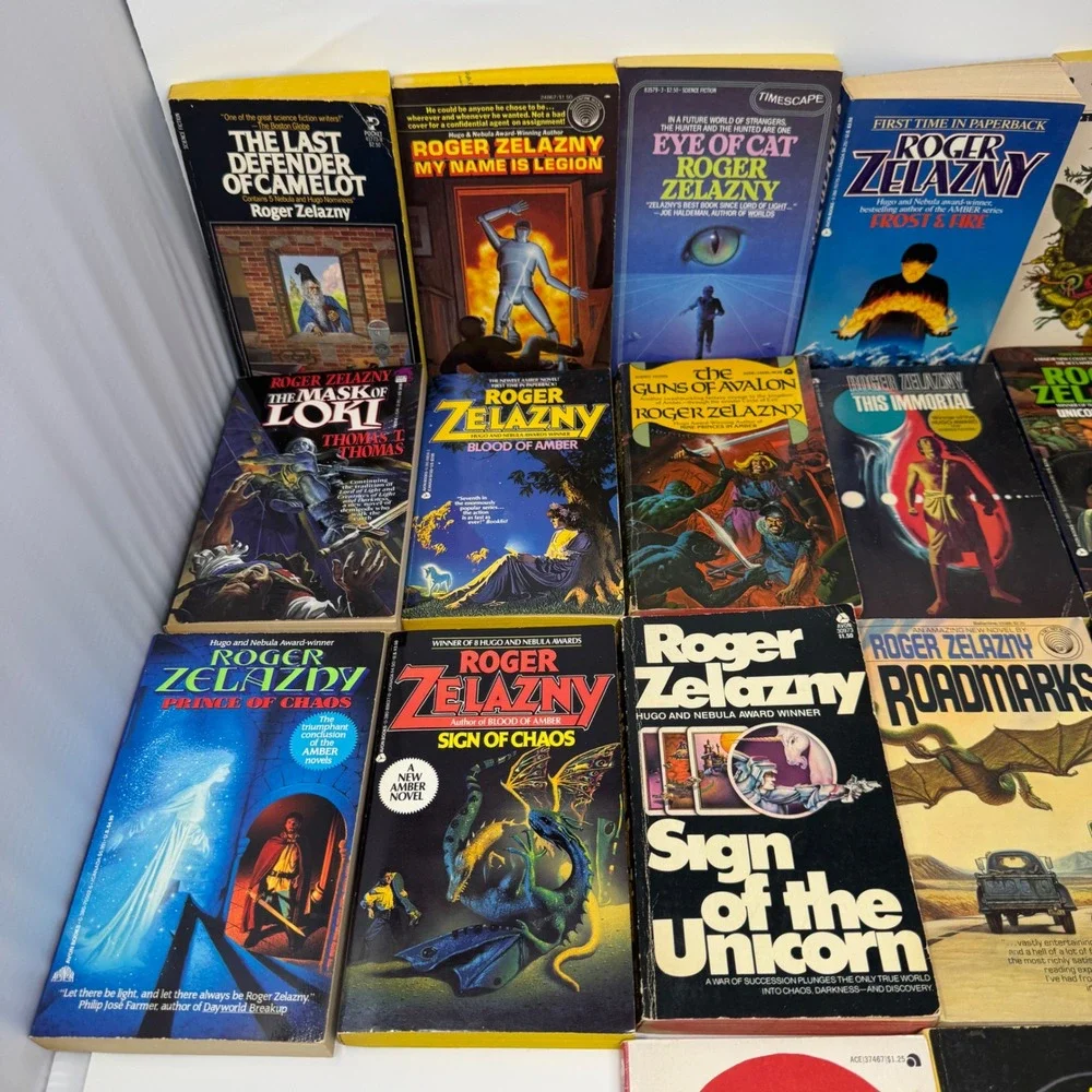Lot of 24 Roger Zelazny Books Collection Science Fiction Novels VTG Classic Set